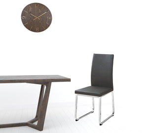 Homeroots Set Of Two Gray And Silver Upholstered Faux Leather Dining Side Chairs Grey Metal 332611