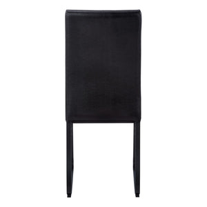 HomeRoots Set of Two Modern Black Faux Leather Dining Chairs with Sturdy Metal Legs for Stylish Comfort 332616