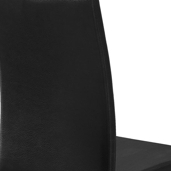 HomeRoots Set of Two Modern Black Faux Leather Dining Chairs with Sturdy Metal Legs for Stylish Comfort 332616