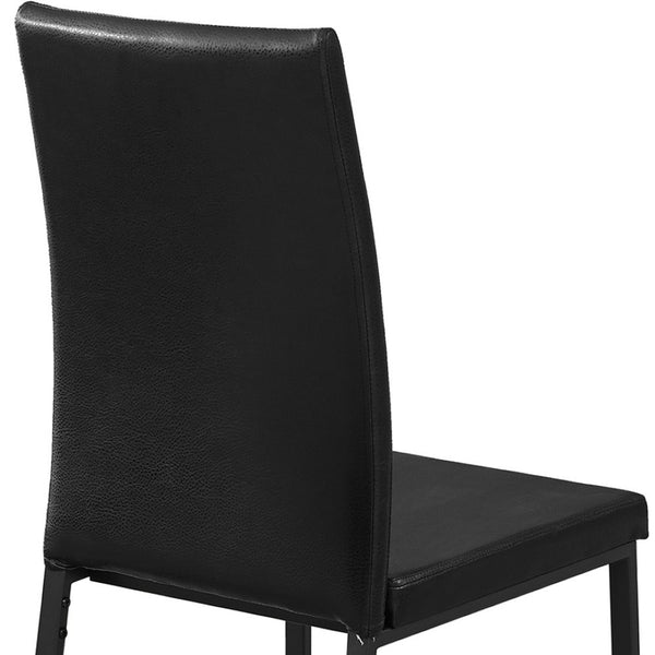 HomeRoots Set of Two Modern Black Faux Leather Dining Chairs with Sturdy Metal Legs for Stylish Comfort 332616