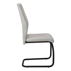 HomeRoots Set of Two Contemporary Upholstered Polyester Dining Chairs for Versatile Comfort and Style Grey,Black 332621
