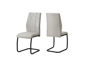 HomeRoots Set of Two Contemporary Upholstered Polyester Dining Chairs for Versatile Comfort and Style Grey,Black 332621