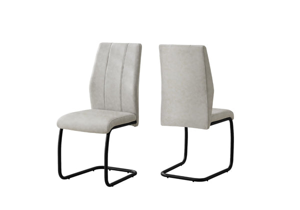 HomeRoots Set of Two Contemporary Upholstered Polyester Dining Chairs for Versatile Comfort and Style Grey,Black 332621