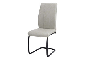 HomeRoots Set of Two Contemporary Upholstered Polyester Dining Chairs for Versatile Comfort and Style Grey,Black 332621