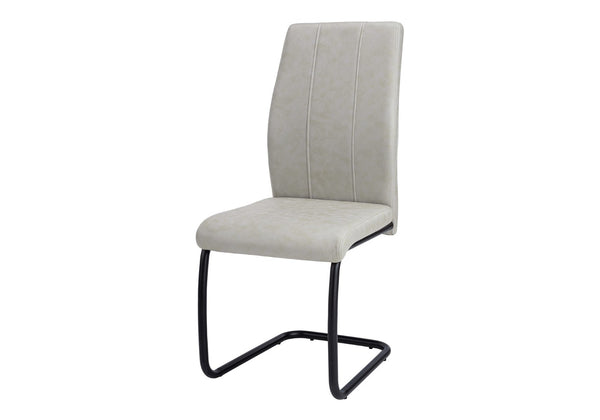 HomeRoots Set of Two Contemporary Upholstered Polyester Dining Chairs for Versatile Comfort and Style Grey,Black 332621