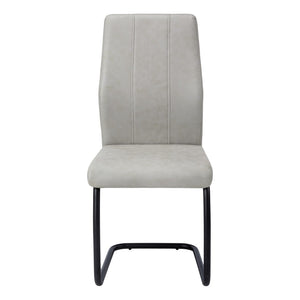 HomeRoots Set of Two Contemporary Upholstered Polyester Dining Chairs for Versatile Comfort and Style Grey,Black 332621
