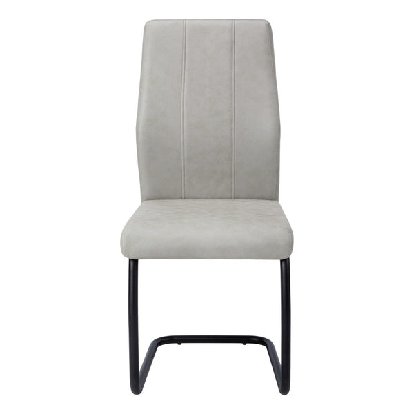 HomeRoots Set of Two Contemporary Upholstered Polyester Dining Chairs for Versatile Comfort and Style Grey,Black 332621