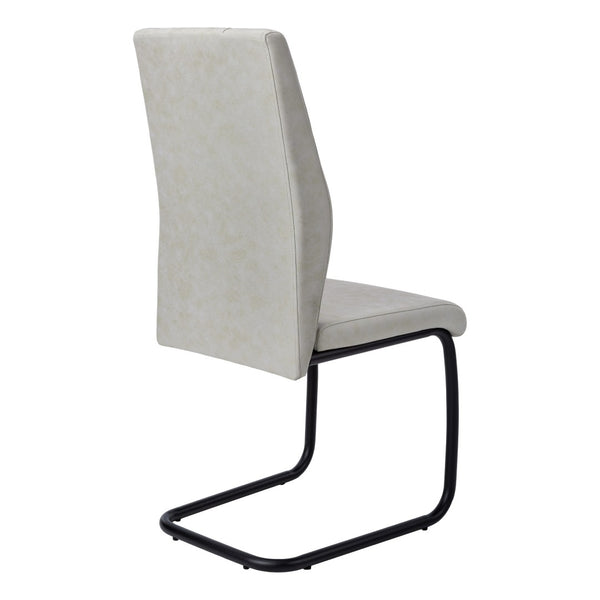 HomeRoots Set of Two Contemporary Upholstered Polyester Dining Chairs for Versatile Comfort and Style Grey,Black 332621