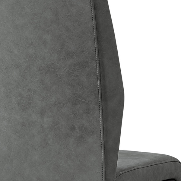 HomeRoots Set of Two Contemporary Upholstered Polyester Dining Chairs for Versatile Comfort and Style Grey,Black 332621