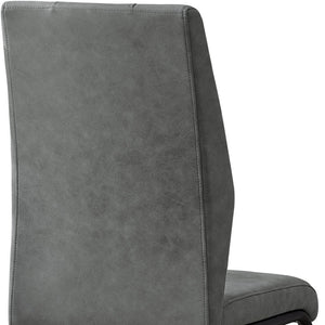 HomeRoots Set of Two Contemporary Upholstered Polyester Dining Chairs for Versatile Comfort and Style Grey,Black 332621