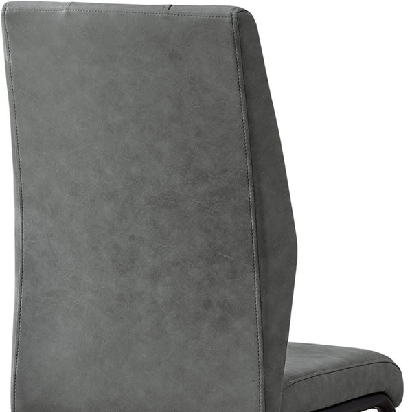 HomeRoots Set of Two Contemporary Upholstered Polyester Dining Chairs for Versatile Comfort and Style Grey,Black 332621