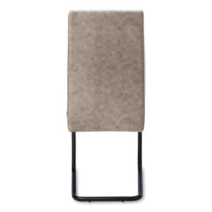 HomeRoots Set of Two Contemporary Upholstered Polyester Dining Chairs for Versatile Comfort and Style Taupe,Black 332622