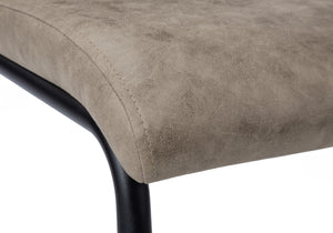 HomeRoots Set of Two Contemporary Upholstered Polyester Dining Chairs for Versatile Comfort and Style Taupe,Black 332622
