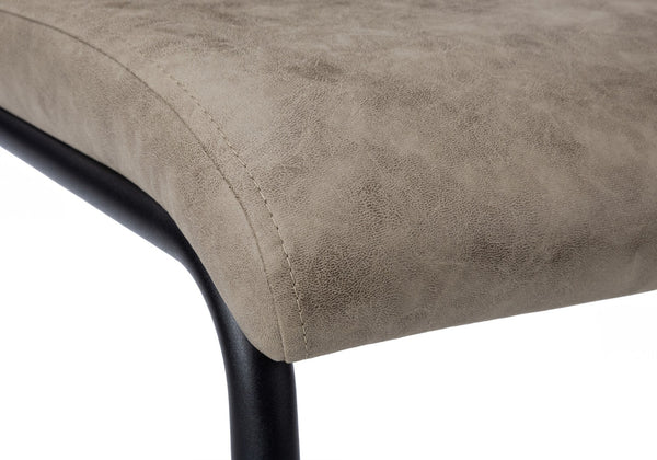 HomeRoots Set of Two Contemporary Upholstered Polyester Dining Chairs for Versatile Comfort and Style Taupe,Black 332622