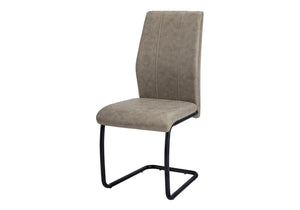 HomeRoots Set of Two Contemporary Upholstered Polyester Dining Chairs for Versatile Comfort and Style Taupe,Black 332622