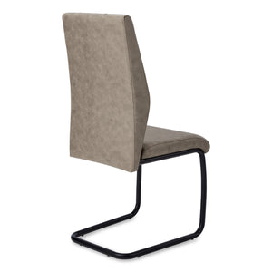 HomeRoots Set of Two Contemporary Upholstered Polyester Dining Chairs for Versatile Comfort and Style Taupe,Black 332622