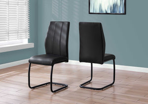 Homeroots Set Of Two Black Upholstered Faux Leather Dining Side Chairs Black Metal 332628