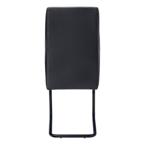 HomeRoots Set of Two Elegant Upholstered Faux Leather Dining Side Chairs with Chrome Finish for Modern Homes Black 332628