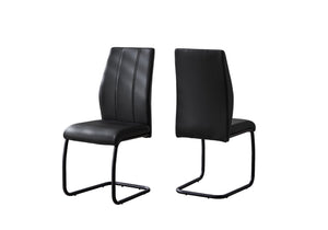 HomeRoots Set of Two Elegant Upholstered Faux Leather Dining Side Chairs with Chrome Finish for Modern Homes Black 332628