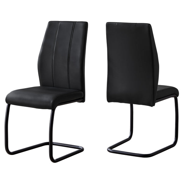 Homeroots Set Of Two Black Upholstered Faux Leather Dining Side Chairs Black Metal 332628