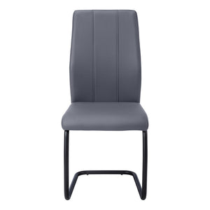 HomeRoots Set of Two Elegant Upholstered Faux Leather Dining Side Chairs with Chrome Finish for Modern Homes Grey,Black 332629