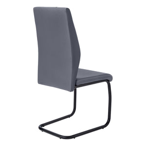 HomeRoots Set of Two Elegant Upholstered Faux Leather Dining Side Chairs with Chrome Finish for Modern Homes Grey,Black 332629