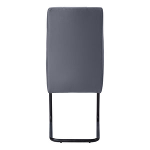HomeRoots Set of Two Elegant Upholstered Faux Leather Dining Side Chairs with Chrome Finish for Modern Homes Grey,Black 332629