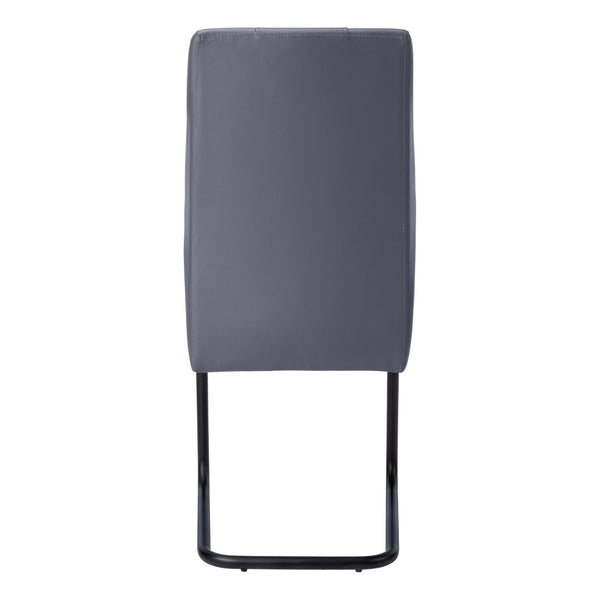 HomeRoots Set of Two Elegant Upholstered Faux Leather Dining Side Chairs with Chrome Finish for Modern Homes Grey,Black 332629