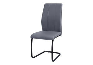 HomeRoots Set of Two Elegant Upholstered Faux Leather Dining Side Chairs with Chrome Finish for Modern Homes Grey,Black 332629