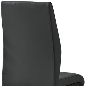 HomeRoots Set of Two Elegant Upholstered Faux Leather Dining Side Chairs with Chrome Finish for Modern Homes Grey,Black 332629