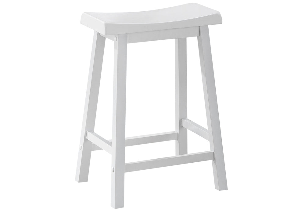 Homeroots Set Of Two 48" White Solid Wood Backless Bar Chairs   332649