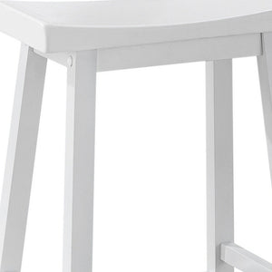 Homeroots Set Of Two 48" White Solid Wood Backless Bar Chairs   332649