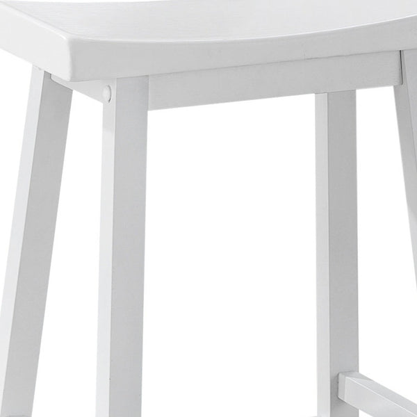 Homeroots Set Of Two 48" White Solid Wood Backless Bar Chairs   332649