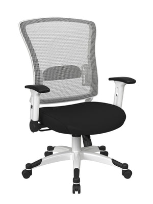 OSP Home Furnishings White Mesh Ergonomic Manager Office Chair with Lumbar Support and Synchro Tilt Control Black 317W-W1C1F2W-3M