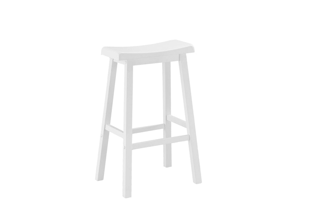 Homeroots Set Of Two 29 " White Solid Wood Backless Bar Chairs   332650