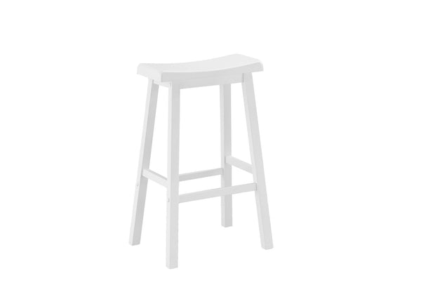Homeroots Set Of Two 29 " White Solid Wood Backless Bar Chairs   332650