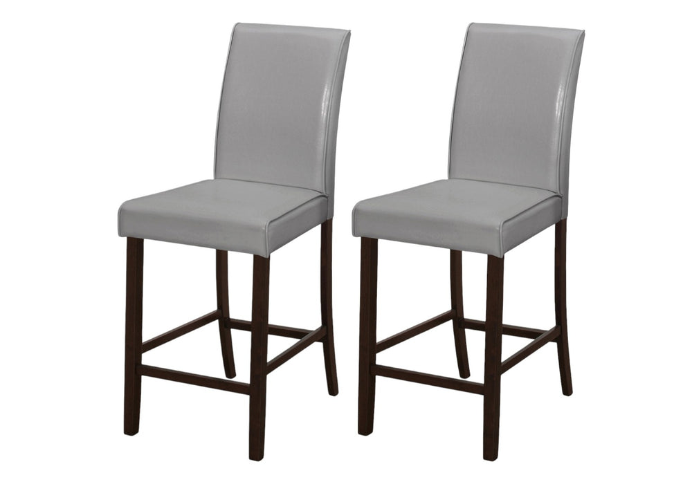 HomeRoots Set of Two Solid Wood Counter-Height Bar Chairs with Modern Design for Ultimate Comfort and Style Grey,Cappuccino 332665