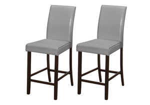 HomeRoots Set of Two Solid Wood Counter-Height Bar Chairs with Modern Design for Ultimate Comfort and Style Grey,Cappuccino 332665
