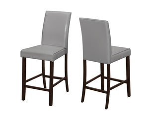 Homeroots Set Of Two 25 " Gray And Brown Solid Wood Counter Height Bar Chairs Grey,Cappuccino  332665