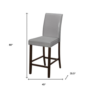 HomeRoots Set of Two Solid Wood Counter-Height Bar Chairs with Modern Design for Ultimate Comfort and Style Grey,Cappuccino 332665