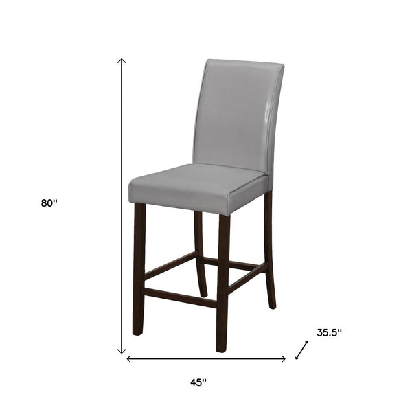 HomeRoots Set of Two Solid Wood Counter-Height Bar Chairs with Modern Design for Ultimate Comfort and Style Grey,Cappuccino 332665