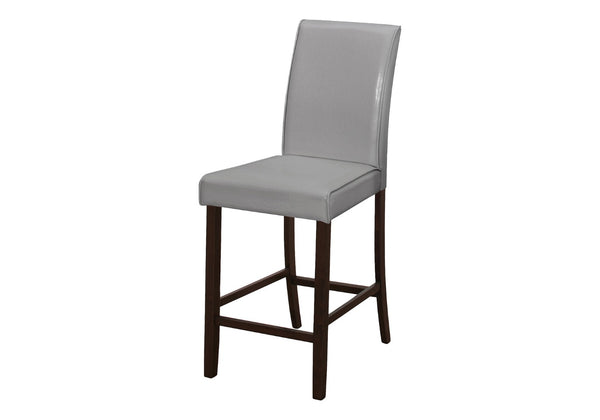HomeRoots Set of Two Solid Wood Counter-Height Bar Chairs with Modern Design for Ultimate Comfort and Style Grey,Cappuccino 332665