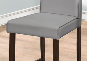 HomeRoots Set of Two Solid Wood Counter-Height Bar Chairs with Modern Design for Ultimate Comfort and Style Grey,Cappuccino 332665