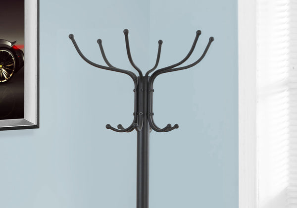 Homeroots 18" X 18" X 70" Black  Metal  Coat Rack  Metal 332684