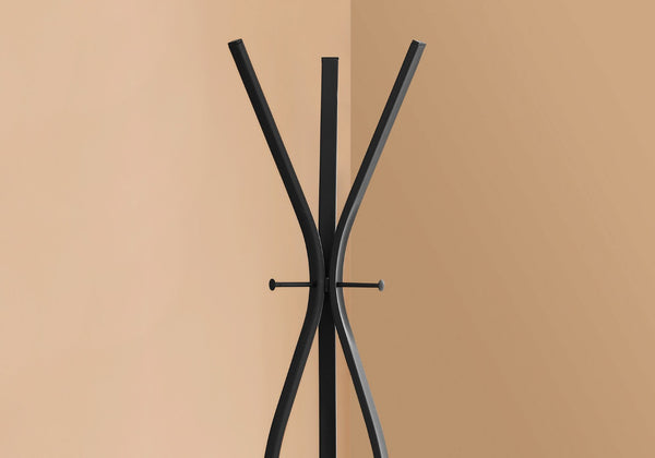 HomeRoots 72" Black Metal Coat Rack – Stylish, Space-Saving Organizer for Coats, Hats, & Accessories in Modern Décor 332692