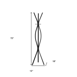HomeRoots 72" Black Metal Coat Rack – Stylish, Space-Saving Organizer for Coats, Hats, & Accessories in Modern Décor 332692