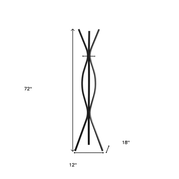 HomeRoots 72" Black Metal Coat Rack – Stylish, Space-Saving Organizer for Coats, Hats, & Accessories in Modern Décor 332692