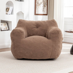 English Elm Bean Bag Sofa Chair with Armrests High Density Foam Support for Adults Lounge Seating Coffee W2200P454022