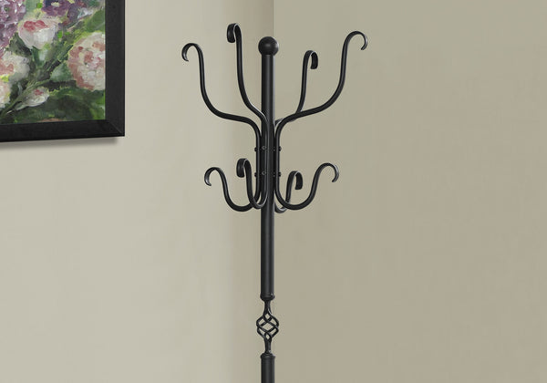 Homeroots 21" X 21" X 74" Black  Metal  Coat Rack  Metal 332699
