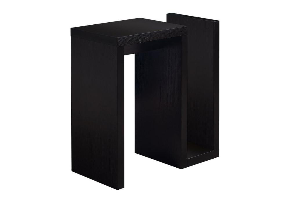 HomeRoots 24" Dark Brown Wood and Metal End Table - Slim, Stylish Design with Shelf for Storage & Display 332710